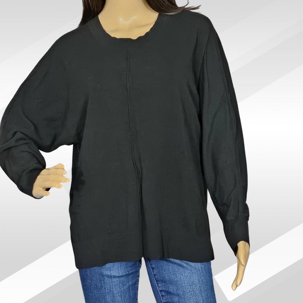 2/$30 Alfani Black Ribbed Seamed Pullover Sweater Size M